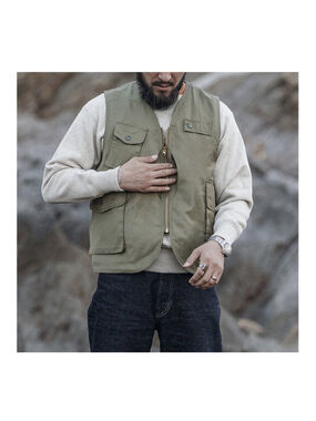 Bronson Half Moon Pocket Fishing Vest Reversible Functional Hunting Waistcoats